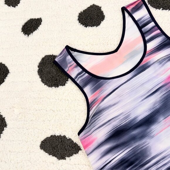 Lululemon XS Run Split Singlet Mirage Deep Indigo Watercolor Print Gym Tank Top - Picture 7 of 12